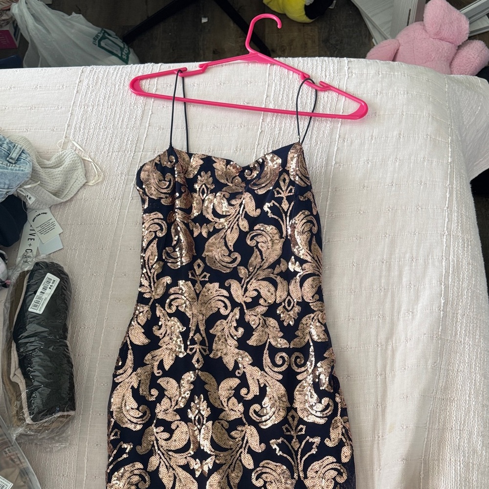 Lovely Day Black and Gold Dress